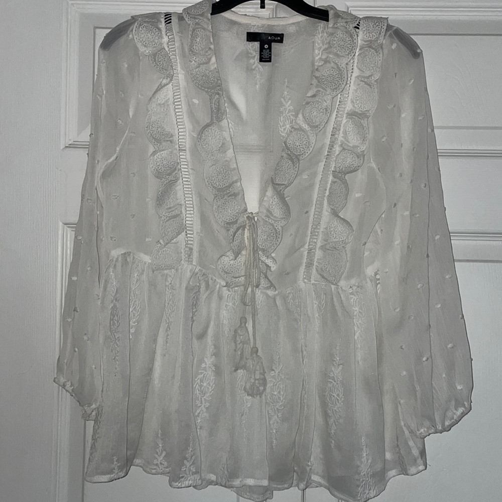 AQUA white blouse